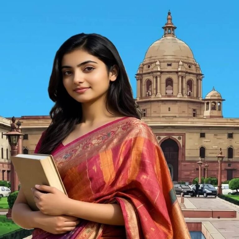 girl student ias ultimate confident study with smile